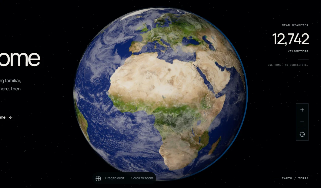 Earth above the Atlantic, with Africa and Europe in daylight.